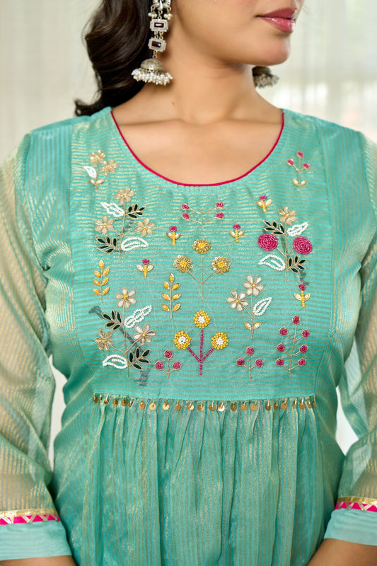 Elegant Tissue Organza 3-piece Suit Set