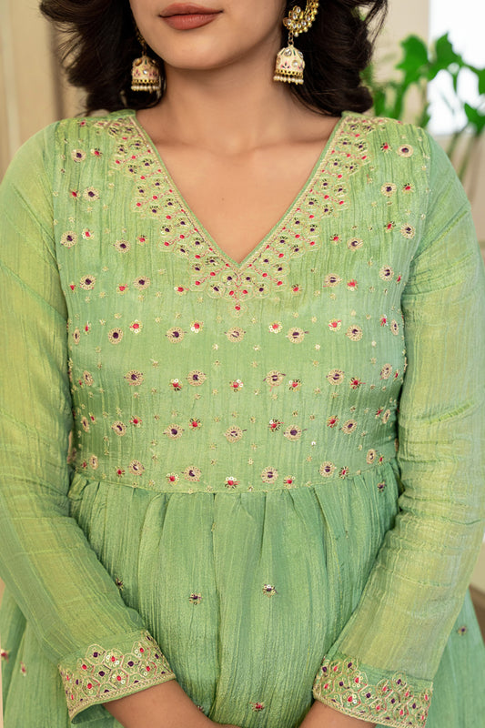 Mal Chanderi 3-piece Suit Set