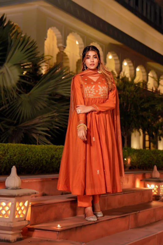 elegance with our pure Mal Chanderi suit