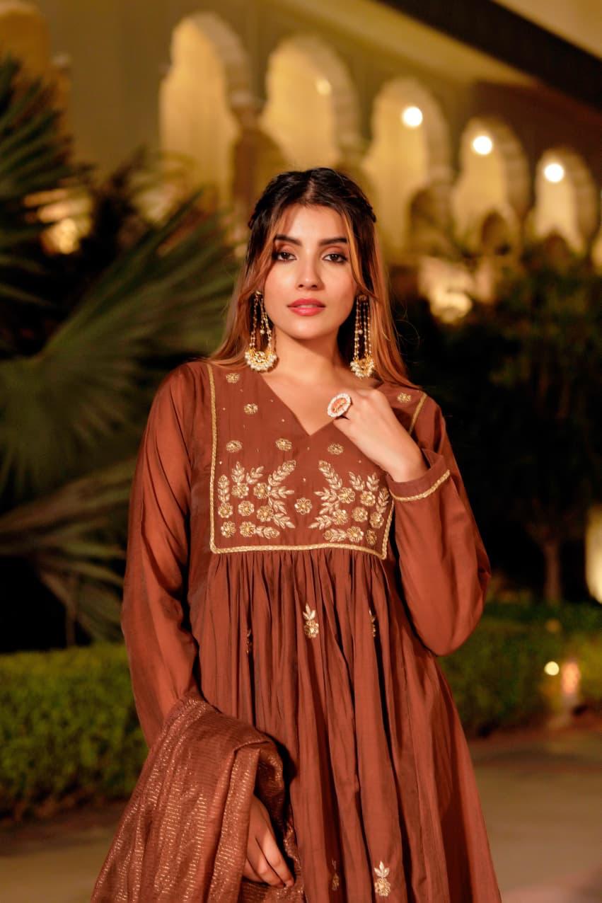 pure Mal Chanderi suit,