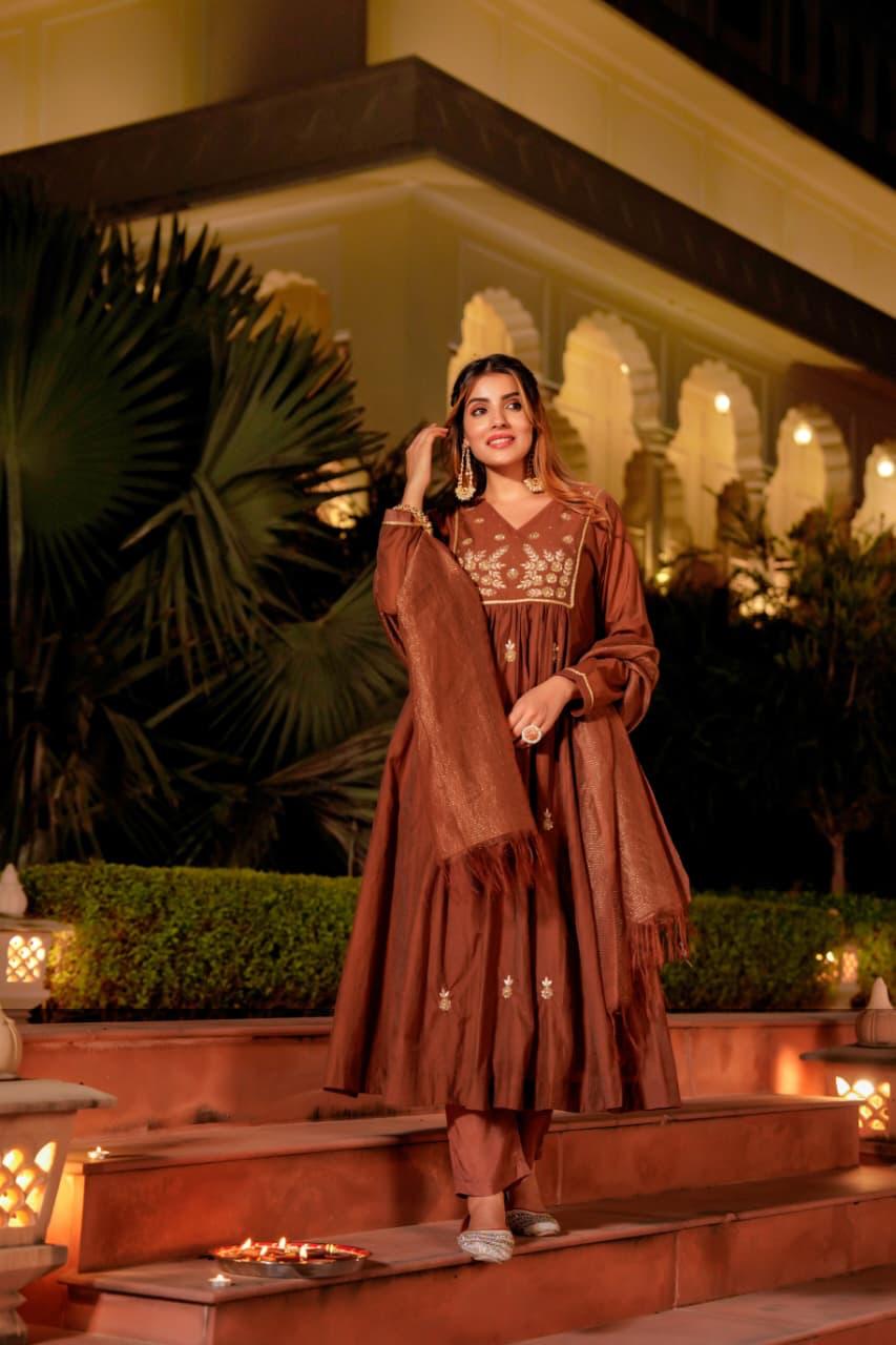 pure Mal Chanderi suit,