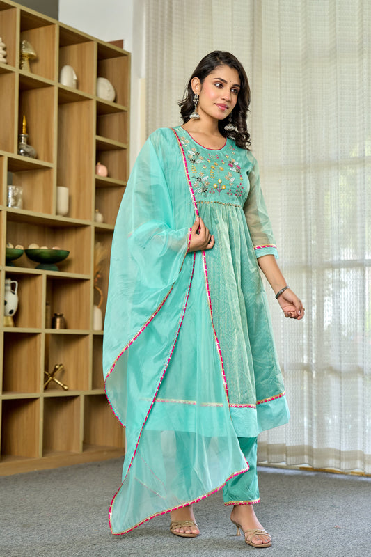 Elegant Tissue Organza 3-piece Suit Set