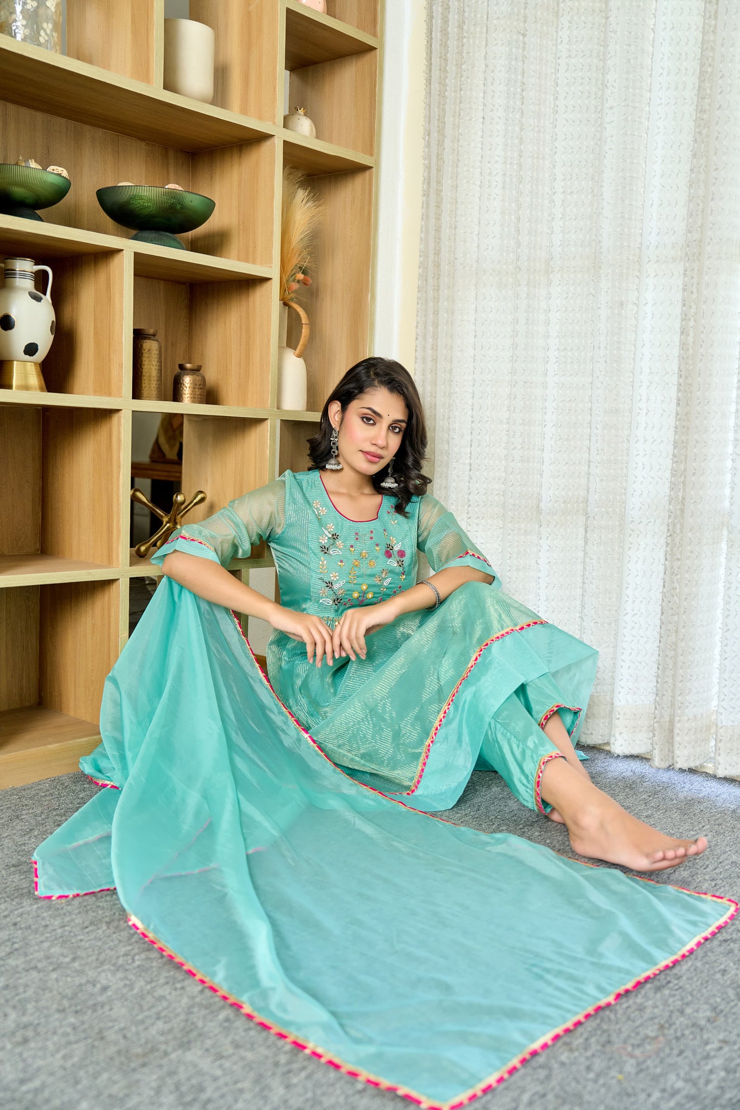 Elegant Tissue Organza 3-piece Suit Set