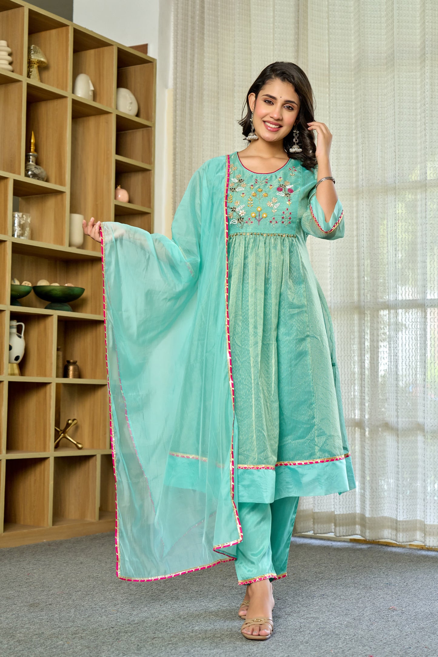 Elegant Tissue Organza 3-piece Suit Set