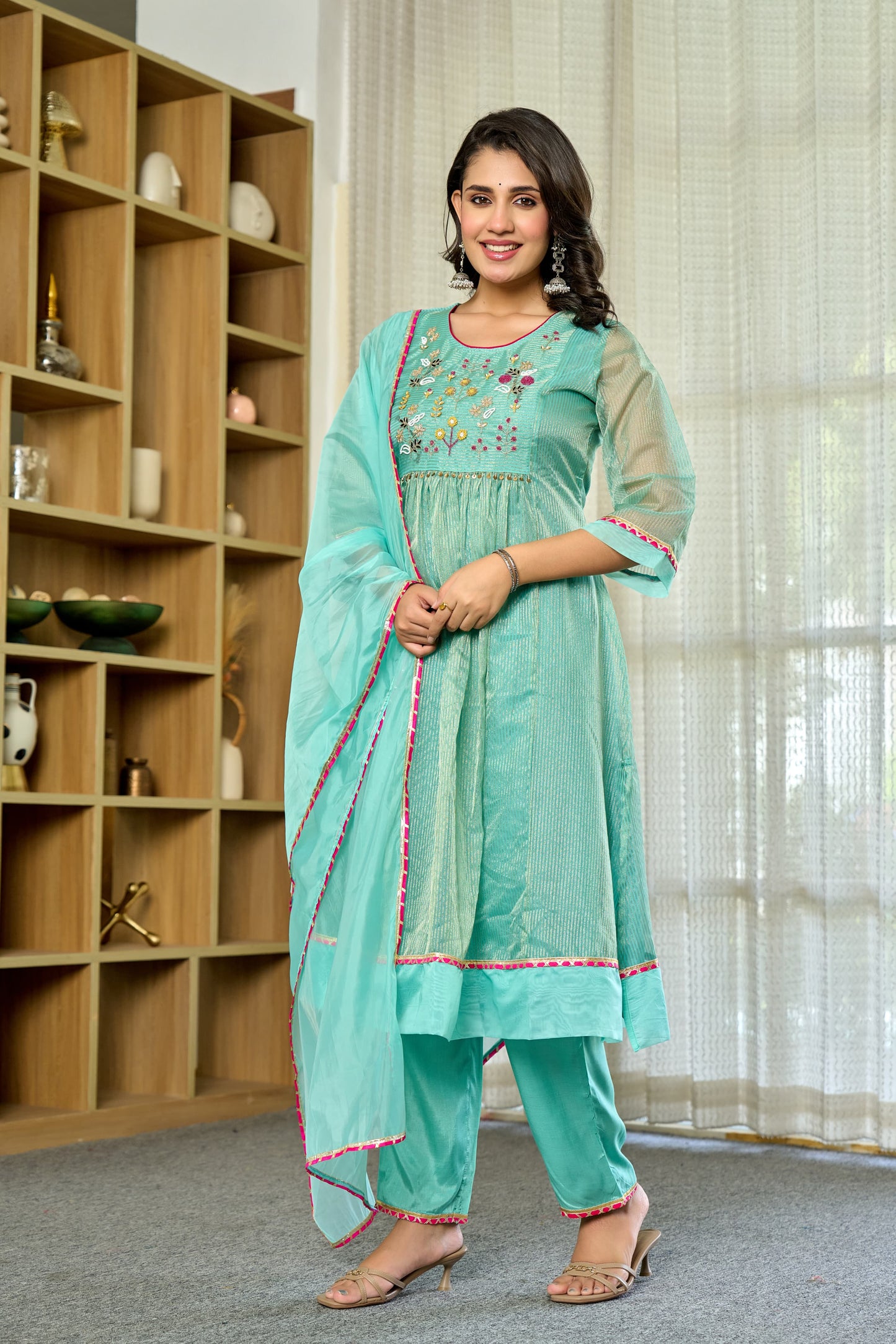 Elegant Tissue Organza 3-piece Suit Set