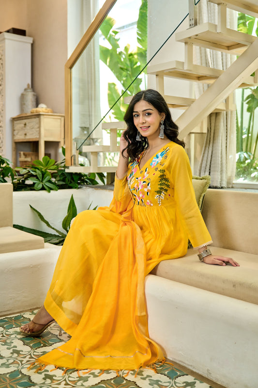 Premium Mal Chanderi 3-piece Suit