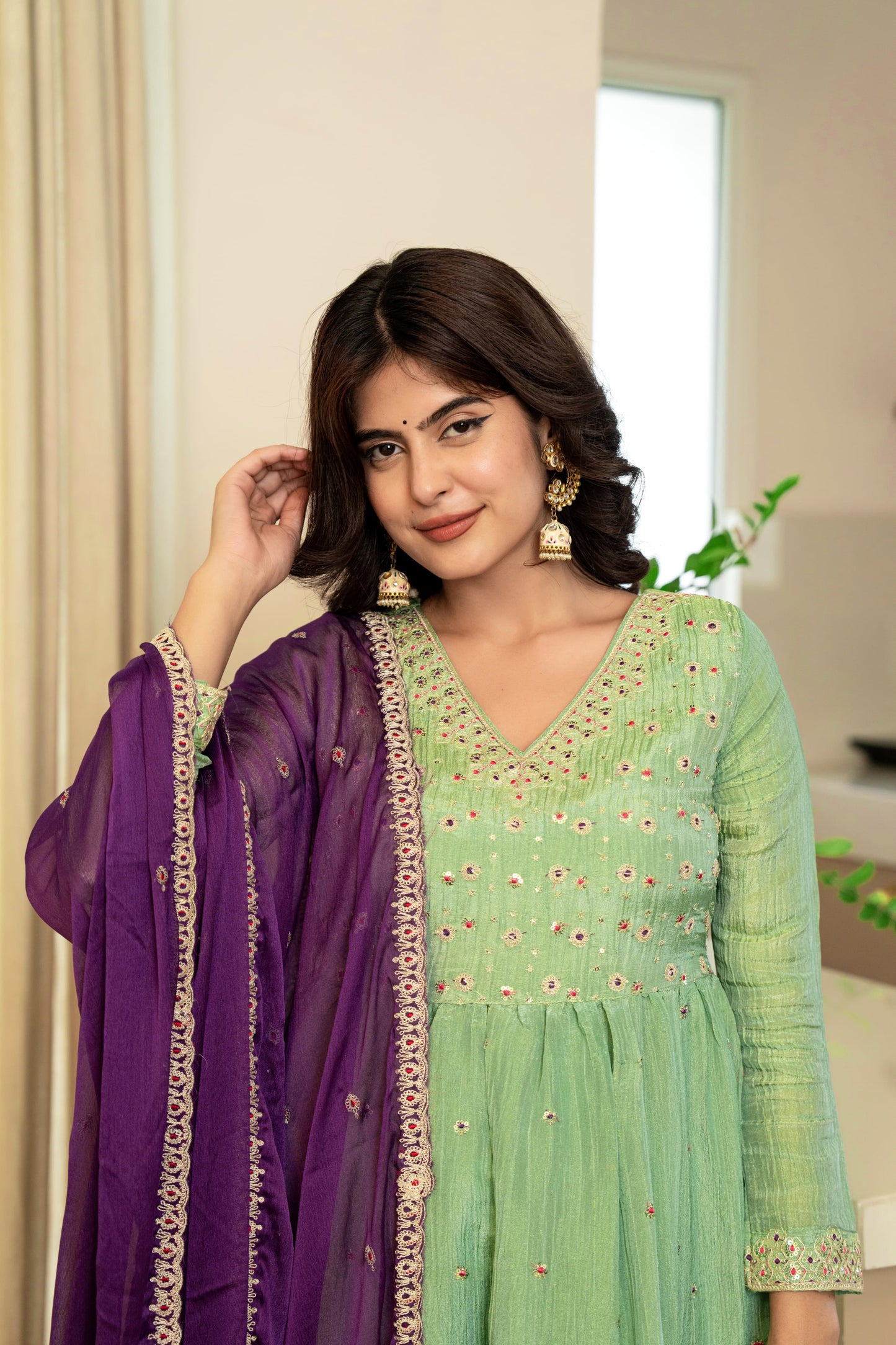 Mal Chanderi 3-piece Suit Set